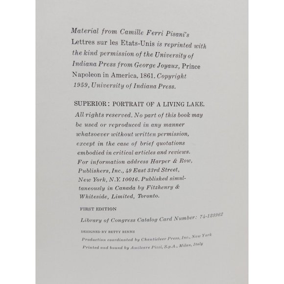 Superior. Portrait of a Living Lake First Edition Hardcover Book - Picture 2 of 16